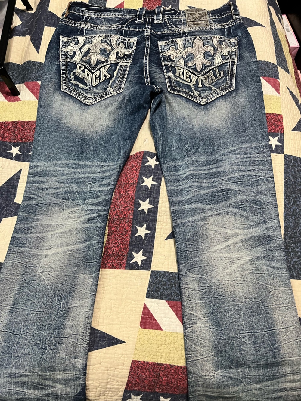 Rock Revival Men's Light Blue Straight Jeans